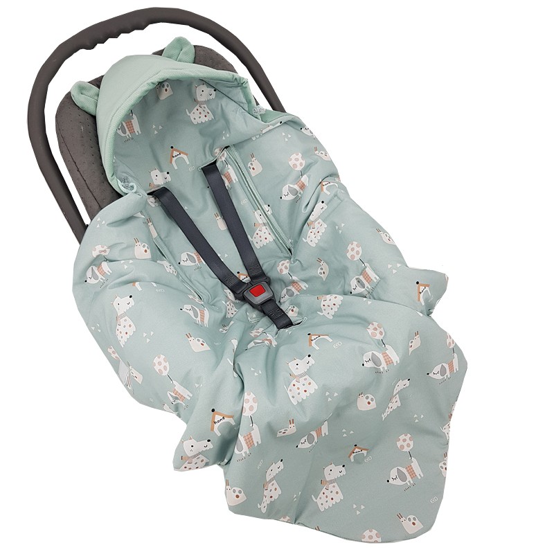 Schlafsack für den Kindersitz VELVET 3- und 5-Punkt-Gurte DOGS Schlafsack für den Kindersitz VELVET 3- und 5-Punkt-Gurte DOGS