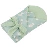 Printed Cotton+Muslin Swaddle Blanket with Coconut