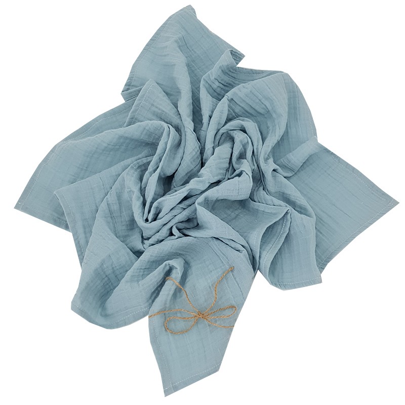 MUSLIN SWADDLE & NAPPY 80 x 80 cm 2pcs. BLUE MUSLIN SWADDLE & NAPPY 80 x 80 cm 2pcs. BLUE