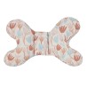 Butterfly-shaped pillow BEIGE FLOWERS