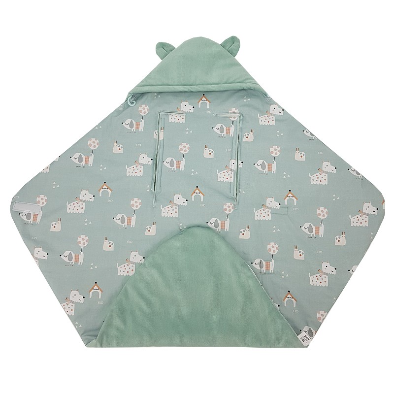 Baby Car Seat Sleeping Bag VELVET 3 and 5-point belts DOGS