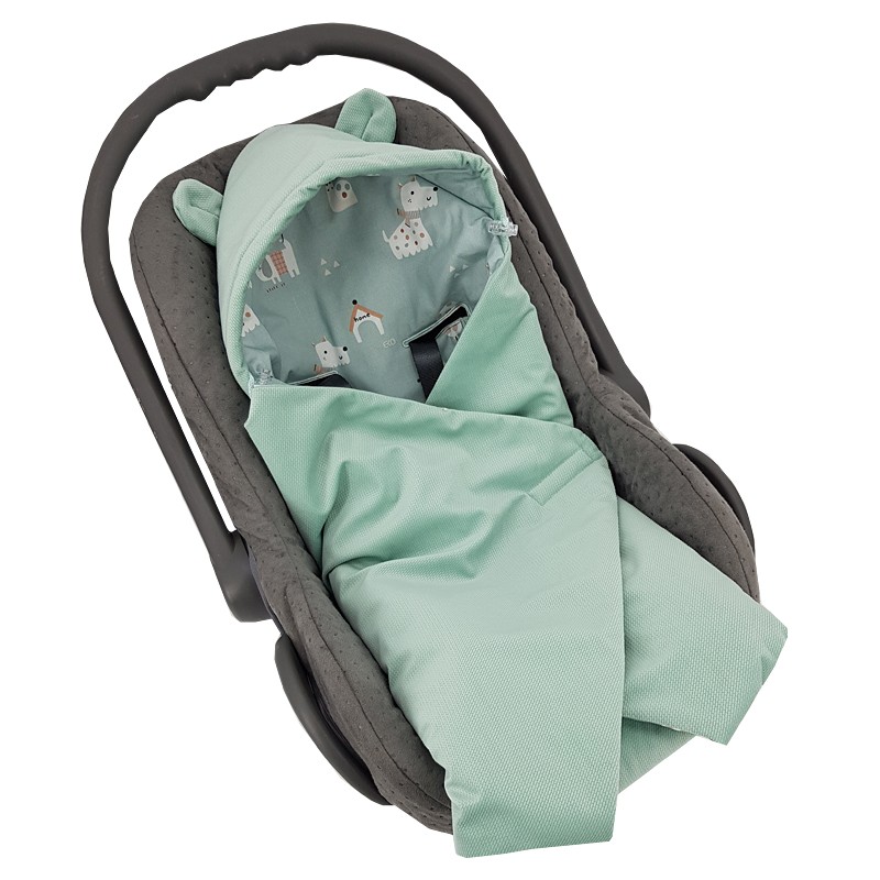 Baby Car Seat Sleeping Bag VELVET 3 and 5-point belts DOGS