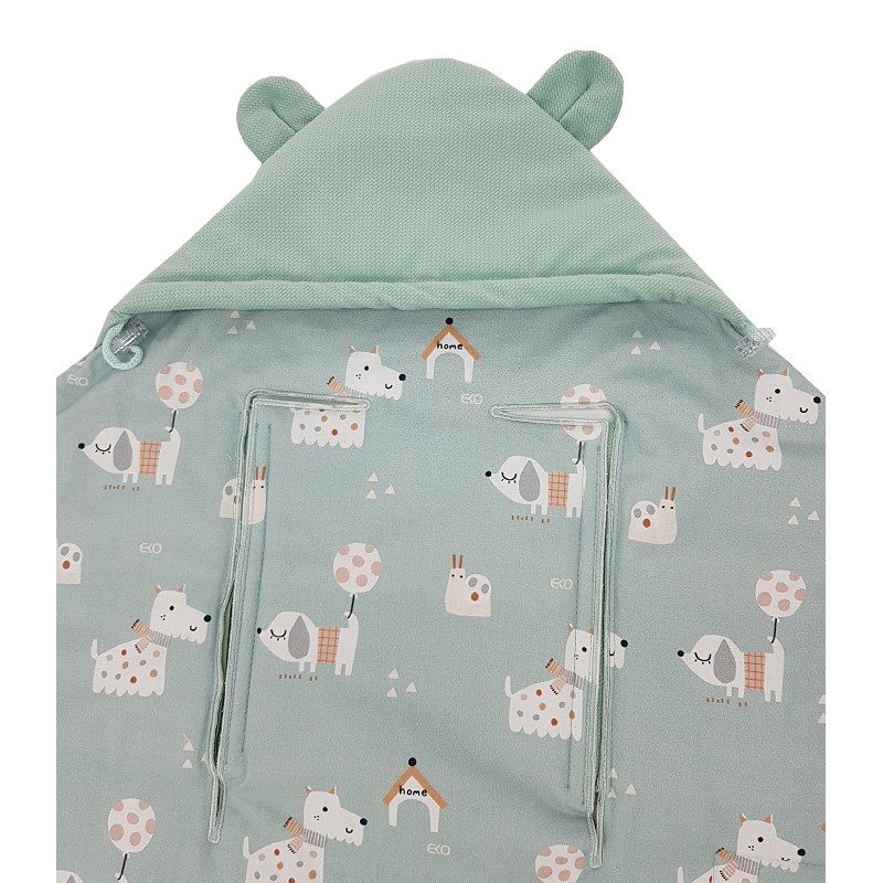 Schlafsack für den Kindersitz VELVET 3- und 5-Punkt-Gurte DOGS Schlafsack für den Kindersitz VELVET 3- und 5-Punkt-Gurte DOGS