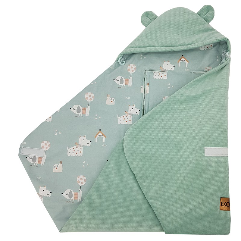 Baby Car Seat Sleeping Bag VELVET 3 and 5-point belts DOGS