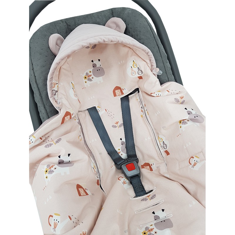 Schlafsack für den Kindersitz VELVET 3- und 5-Punkt-Gurte MY FARM Schlafsack für den Kindersitz VELVET 3- und 5-Punkt-Gurte MY FARM