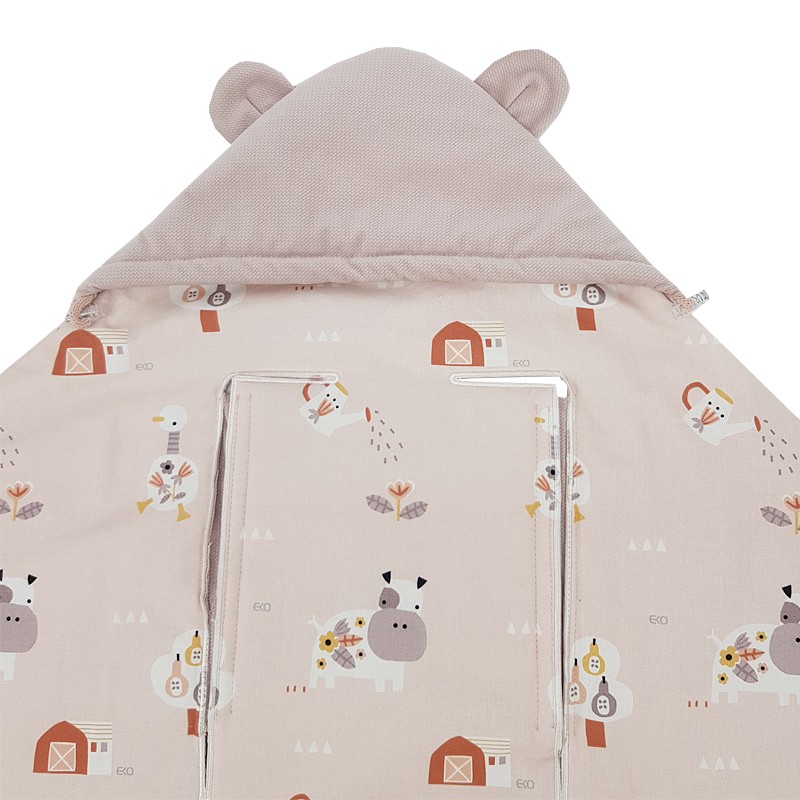Schlafsack für den Kindersitz VELVET 3- und 5-Punkt-Gurte MY FARM Schlafsack für den Kindersitz VELVET 3- und 5-Punkt-Gurte MY FARM