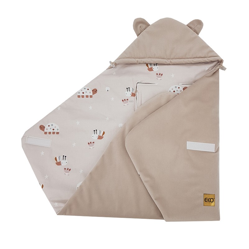 Baby Car Seat Sleeping Bag VELVET 3 and 5-point belts BEES Baby Car Seat Sleeping Bag VELVET 3 and 5-point belts BEES