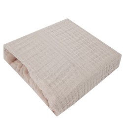 Муслиновый tрикотажный лист с резинкой 140 x 70 cm BEIGE Муслиновый tрикотажный лист с резинкой 140 x 70 cm BEIGE