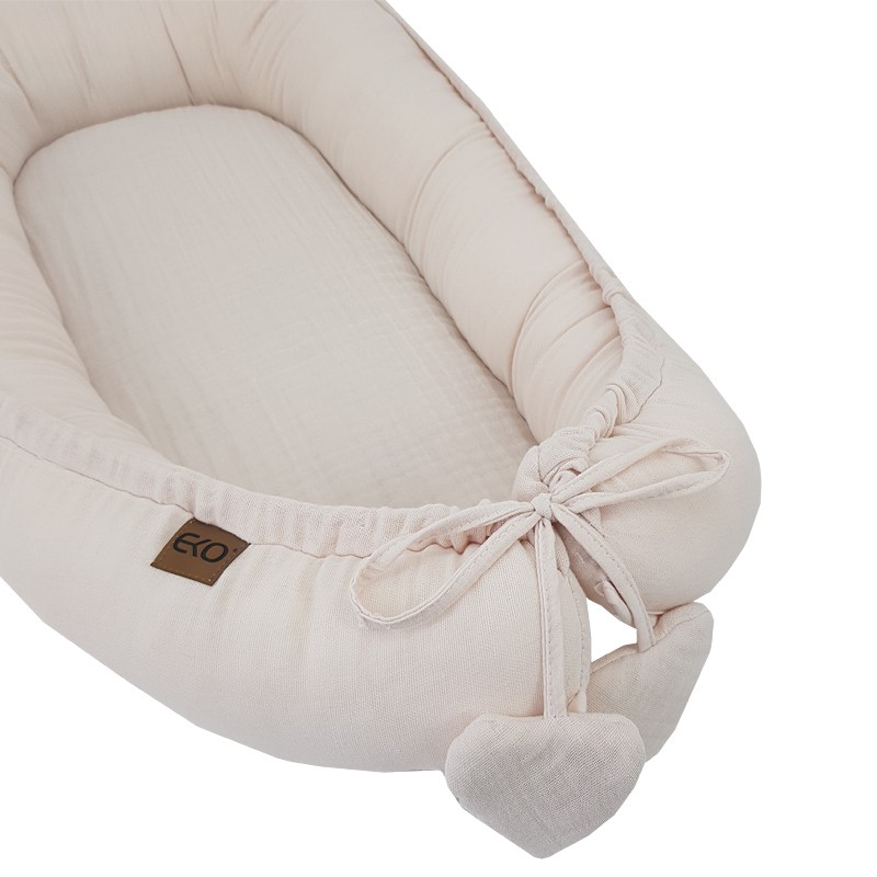 Gnijezdo za bebe od muslina BEIGE Gnijezdo za bebe od muslina BEIGE