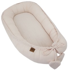 Babynest aus Musselin BEIGE Babynest aus Musselin BEIGE