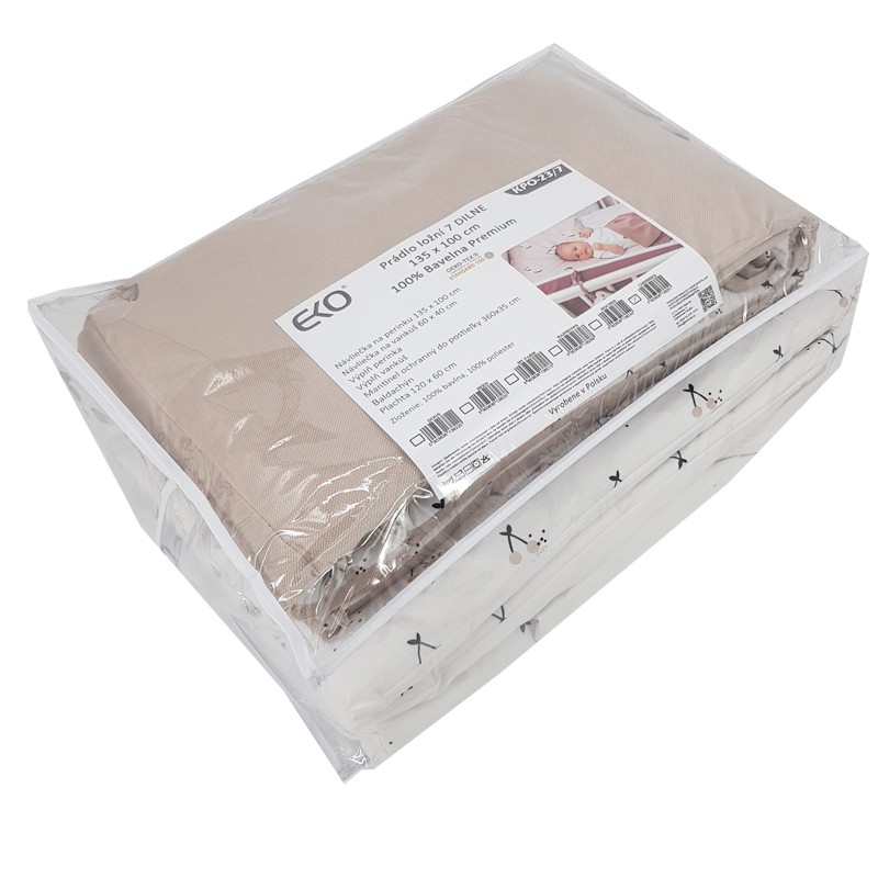 7-teilige Set fürs Bettchen aus bedruckter Baumwolle 135x100 cm CHERRIES 7-teilige Set fürs Bettchen aus bedruckter Baumwolle 135x100 cm CHERRIES