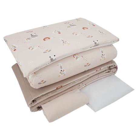 7-piece Printed cotton cot bedding set 135x100 cm MY FARM