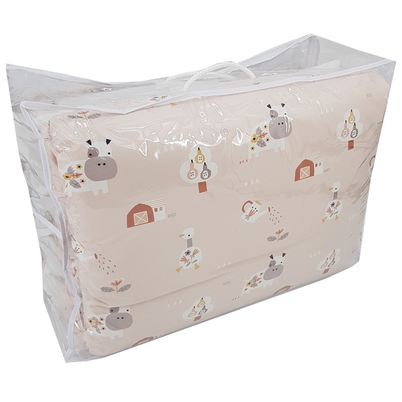 7-piece Printed cotton cot bedding set 135x100 cm MY FARM 7-piece Printed cotton cot bedding set 135x100 cm MY FARM