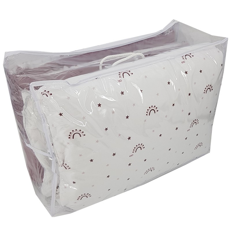 7-piece Printed cotton cot bedding set 135x100 cm RAINBOWS