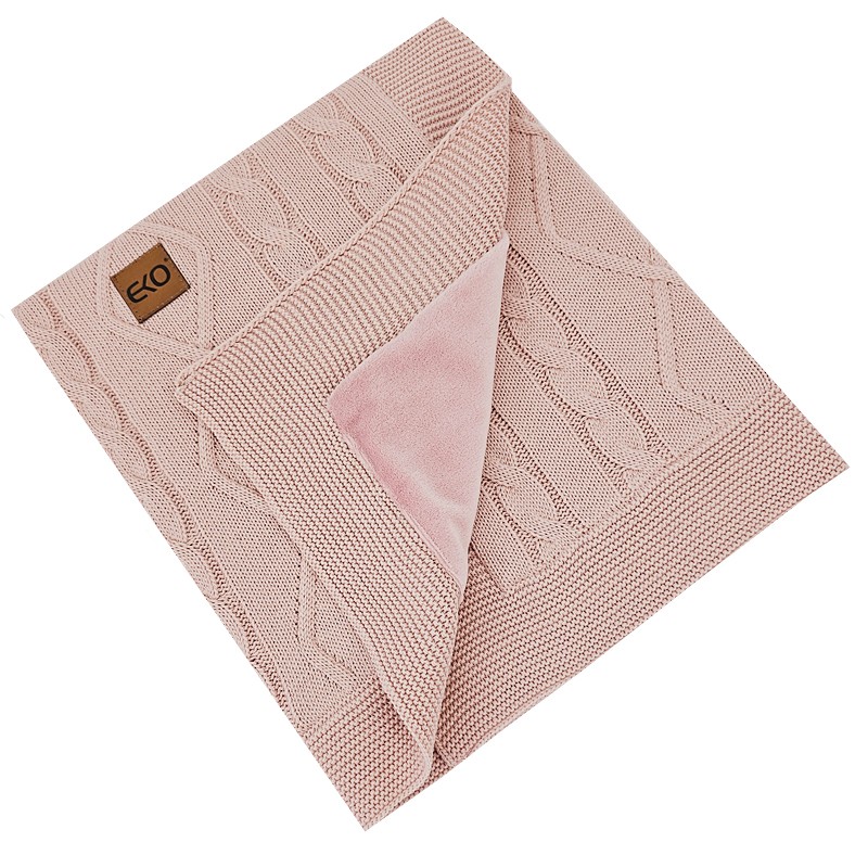 Dečka z pleteniny s kožušina podšívkou ROSE PINK Dečka z pleteniny s kožušina podšívkou ROSE PINK
