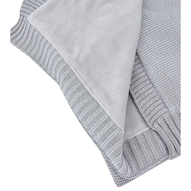 Bamboo knitted blanket with fur fabric lining GREY Bamboo knitted blanket with fur fabric lining GREY