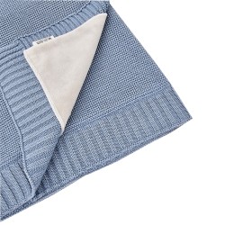 Bamboo knitted blanket with fur fabric lining JEANS