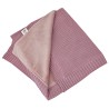 Bamboo knitted blanket with fur fabric lining LILAC