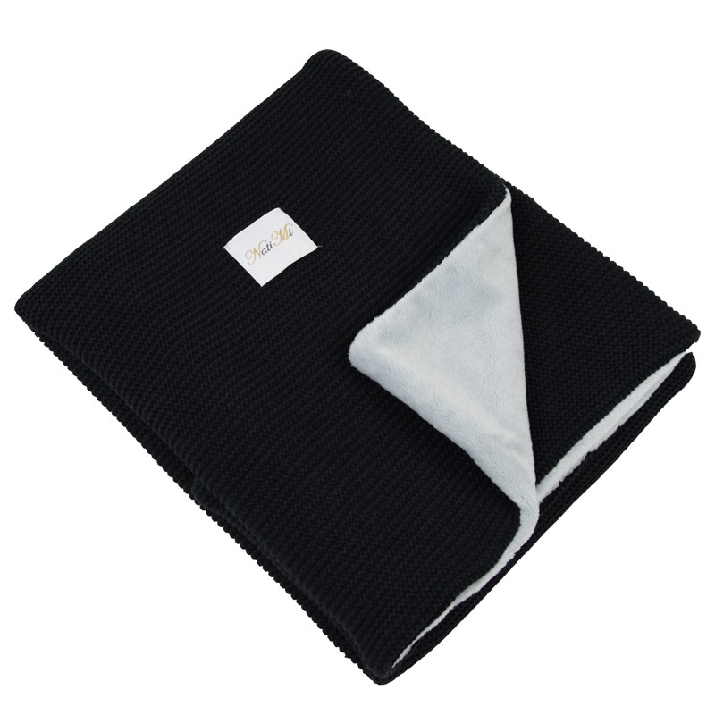 Decke mit Fellfutter BLACK Decke mit Fellfutter BLACK