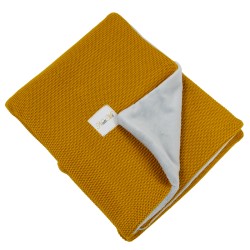 Blanket with fur lining MUSTARD YELLOW