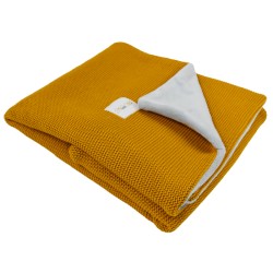 Blanket with fur lining MUSTARD YELLOW