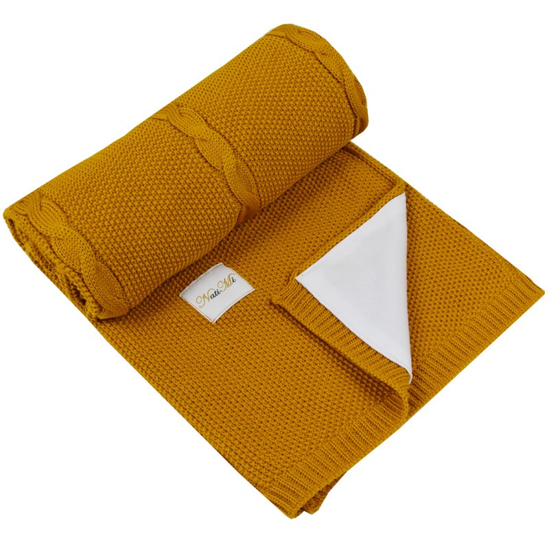 Couverture avec doublure en coton MUSTARD YELLOW