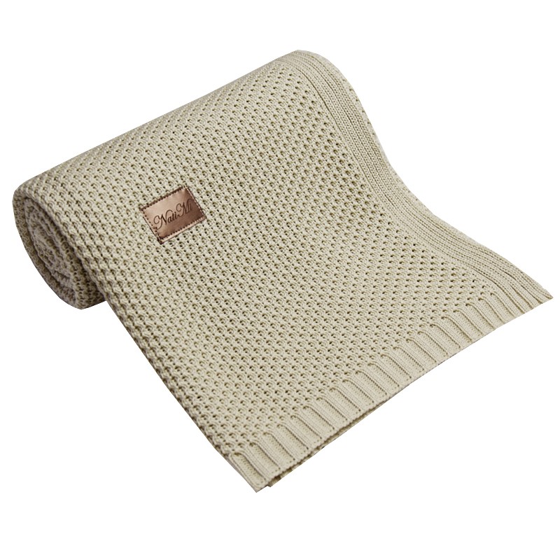 Couverture en coton BEIGE Couverture en coton BEIGE