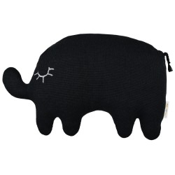Knitted pillow Elephant BLACK