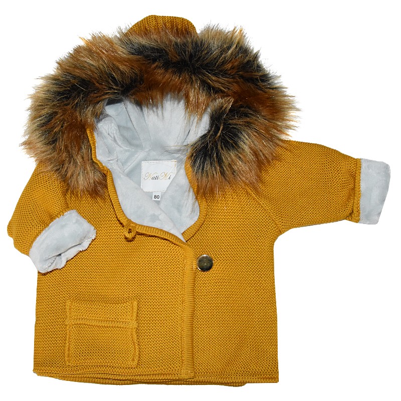 Pullover mit Fellfutter MUSTARD YELLOW Pullover mit Fellfutter MUSTARD YELLOW