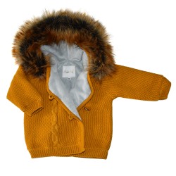 MUSTARD YELLOW fur lined sweater