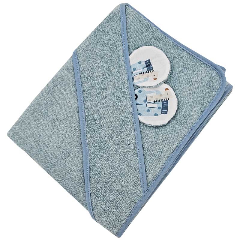 Bademantel aus Bambus GIRAFFE/BLUE