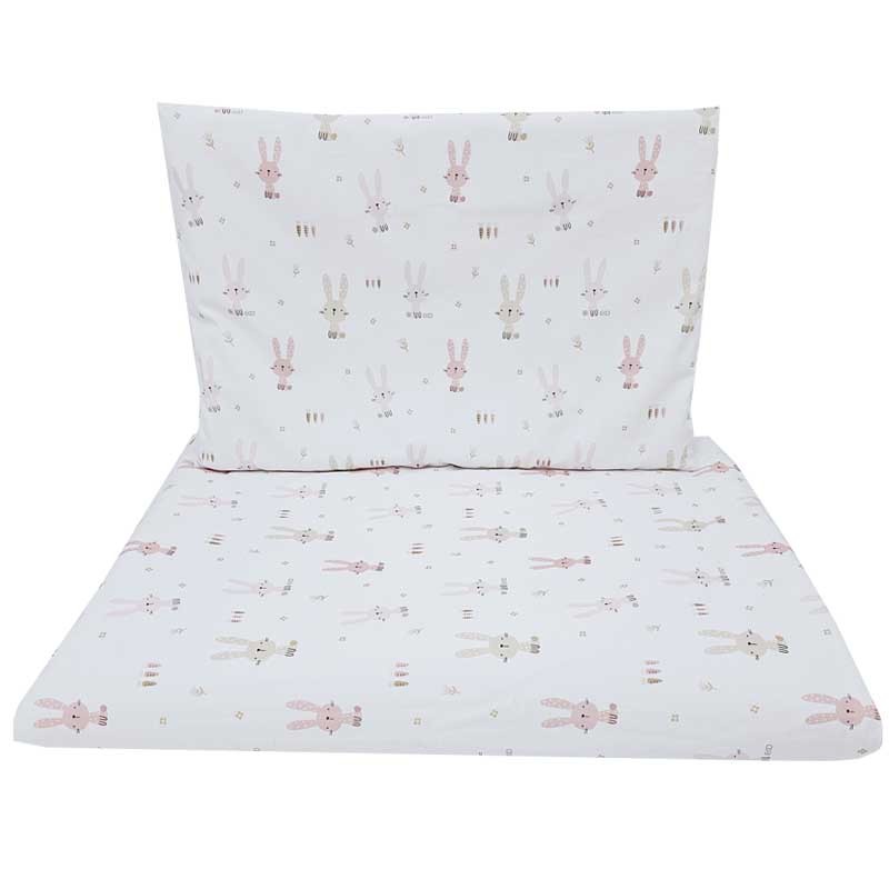 Printed cotton bedding - 2-piece 120x90 cm BUNNY