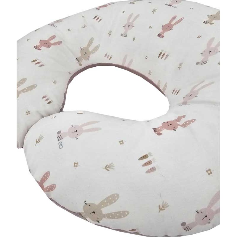 Бархатный круассан для кормления грудью BUNNY/ROSE PINK