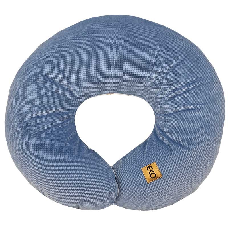 Бархатный круассан для кормления грудью GIRAFFE/BLUE