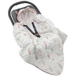 Vreća za spavanje za autosjedalicu VELVET, pojasevi u 3 i 5 točaka BUNNY/ROSE PINK Vreća za spavanje za autosjedalicu VELVET, pojasevi u 3 i 5 točaka BUNNY/ROSE PINK