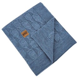 Couverture tricotée en alpaga BLUE