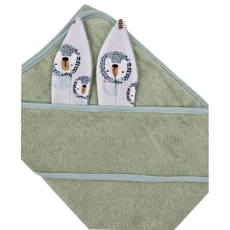 Cotton bath robe LION/MINT Cotton bath robe LION/MINT
