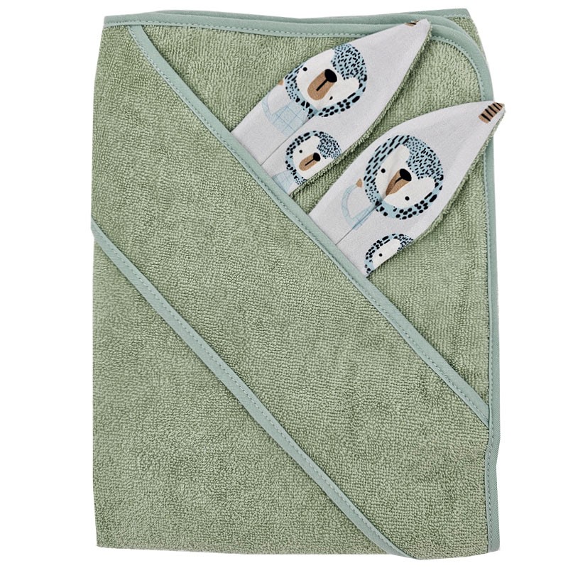 Cotton bath robe LION/MINT Cotton bath robe LION/MINT