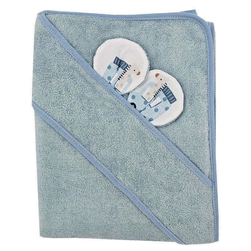 Bademantel aus Bambus GIRAFFE/BLUE