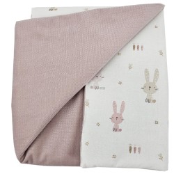 Vzdelávacia deka s podšívkou VELVET BUNNY/ROSE PINK