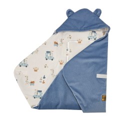 Sleeping bag for car seat VELVET 3- and 5-point belts GIRAFFE/BLUE