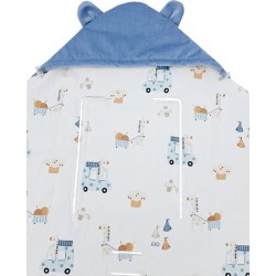 Schlafsack für VELVET Autositz 3- und 5-Punkt-Gurte GIRAFFE/BLUE Schlafsack für VELVET Autositz 3- und 5-Punkt-Gurte GIRAFFE/BLUE
