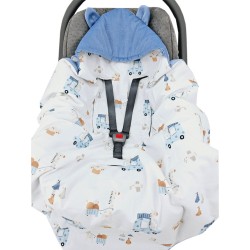 Vreća za spavanje za autosjedalicu VELVET, pojasevi u 3 i 5 točaka GIRAFFE/BLUE Vreća za spavanje za autosjedalicu VELVET, pojasevi u 3 i 5 točaka GIRAFFE/BLUE