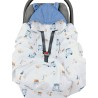 Spací pytel pro tříbodové a pětibodové pásy autosedačky VELVET GIRAFFE/BLUE Spací pytel pro tříbodové a pětibodové pásy autosedačky VELVET GIRAFFE/BLUE