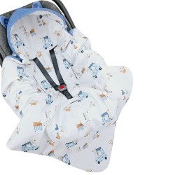Schlafsack für VELVET Autositz 3- und 5-Punkt-Gurte GIRAFFE/BLUE Schlafsack für VELVET Autositz 3- und 5-Punkt-Gurte GIRAFFE/BLUE