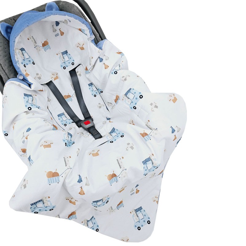Spací pytel pro tříbodové a pětibodové pásy autosedačky VELVET GIRAFFE/BLUE Spací pytel pro tříbodové a pětibodové pásy autosedačky VELVET GIRAFFE/BLUE