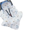 Spací pytel pro tříbodové a pětibodové pásy autosedačky VELVET GIRAFFE/BLUE Spací pytel pro tříbodové a pětibodové pásy autosedačky VELVET GIRAFFE/BLUE