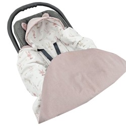 Vreća za spavanje za autosjedalicu VELVET, pojasevi u 3 i 5 točaka BUNNY/ROSE PINK Vreća za spavanje za autosjedalicu VELVET, pojasevi u 3 i 5 točaka BUNNY/ROSE PINK