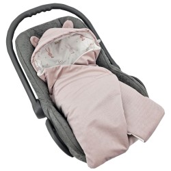Vreća za spavanje za autosjedalicu VELVET, pojasevi u 3 i 5 točaka BUNNY/ROSE PINK Vreća za spavanje za autosjedalicu VELVET, pojasevi u 3 i 5 točaka BUNNY/ROSE PINK