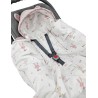 Sleeping bag for car seat VELVET 3- and 5-point belts BUNNY/ROSE PINK